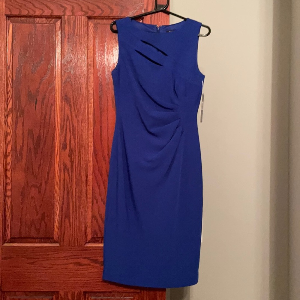 Navy blue women’s Tahari Arthur S Levine dress, NWT, size 4